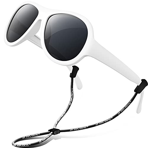 RIVBOS Kinder polarisierte Sonnenbrille mit Riemen Brillengläser Schattierungen für Jungen Mädchen und Kinder RBK004 von RIVBOS