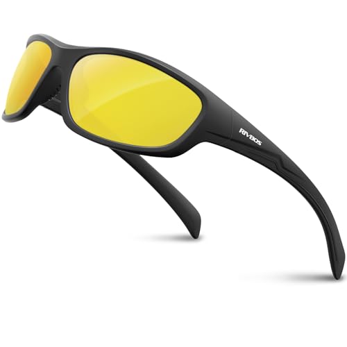 RIVBOS Sonnenbrillen Fahrradbrille Radsportbrillen Sportbrille für damen herren Polarisierte TR90 Superleichtes Unzerbrechlicher Rahmen UV400 Wandern Laufen Golfen und Fischen RB832 von RIVBOS