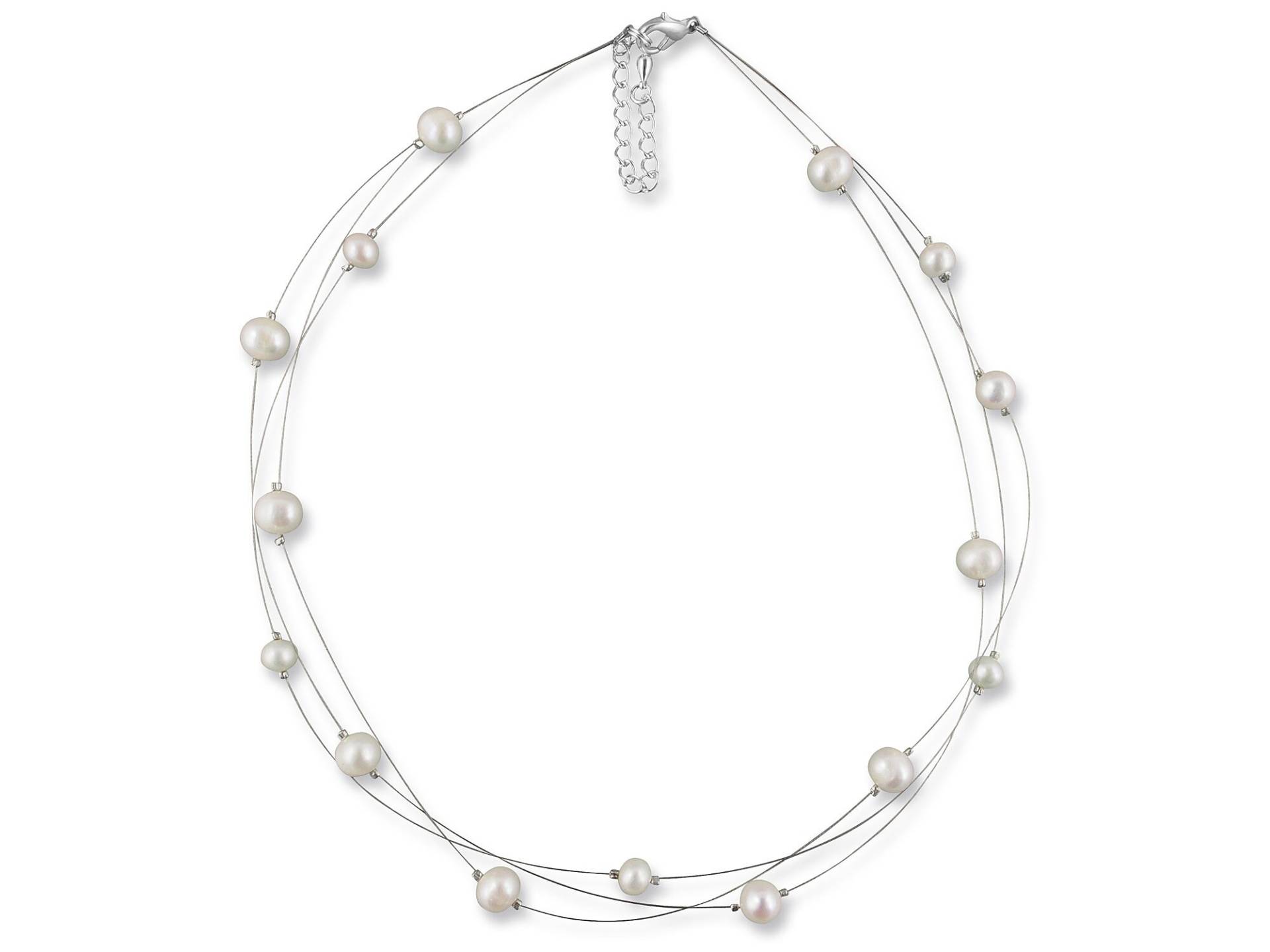 Süßwasserperlenkette, 925 Silber, Echte Perlenkette Mehrreihig, Kette Hochzeit, Halskette Süßwasserperlen, Zuchtperlenkette, Brautschmuck von RIVELLEbridaljewelry