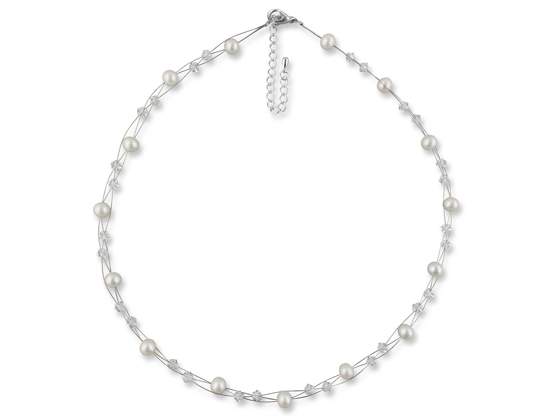 Süßwasserperlenkette, 925 Silber, Swarovski Strass, Kette Süßwasserperlen, Hochzeit Schmuck, Echte Perlenkette, Zuchtperlenkette, Collier von RIVELLEbridaljewelry