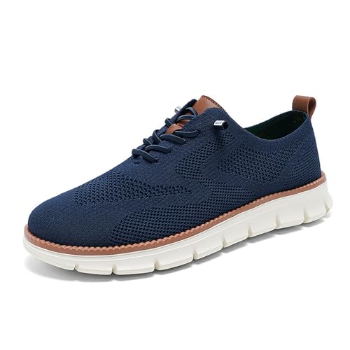 Atmungsaktive, bequeme Wanderschuhe for Herren mit breiter Zehenpartie, leichte Mesh-Freizeitschuhe for den täglichen Gebrauch(Dark blue,40 EU) von RIXANT