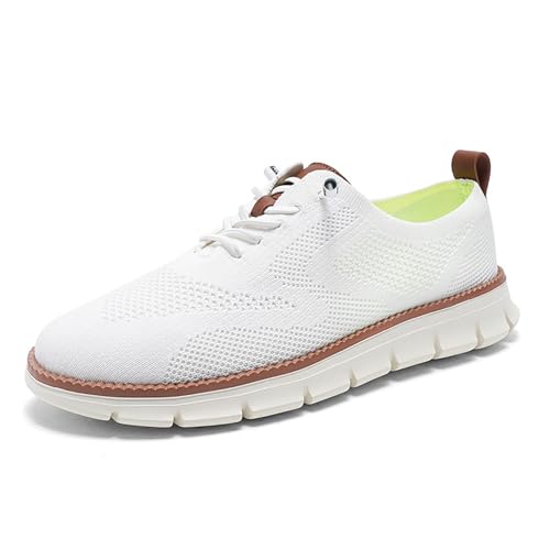 Atmungsaktive, bequeme Wanderschuhe for Herren mit breiter Zehenpartie, leichte Mesh-Freizeitschuhe for den täglichen Gebrauch(White,42 EU) von RIXANT