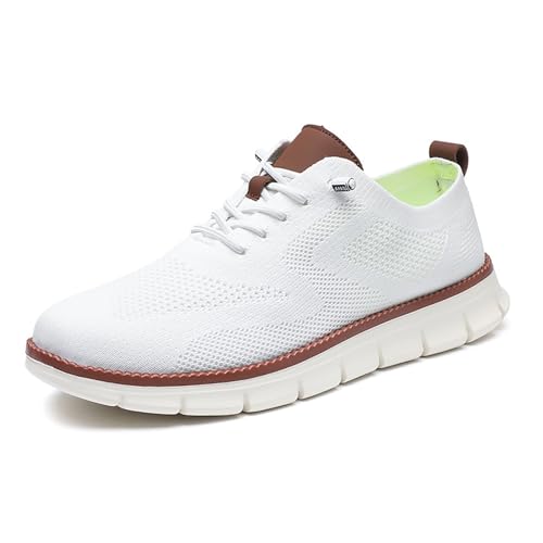 Atmungsaktive Freizeitschuhe for Herren, leichte, bequeme Wanderschuhe mit breiter Zehenpartie for den täglichen Gebrauch(White,42) von RIXANT