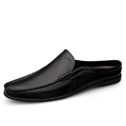 Atmungsaktive Slip-On-Loafer for Herren aus echtem Leder, bequeme Fahrschuhe for die Freizeit(Schwarz,41 EU) von RIXANT