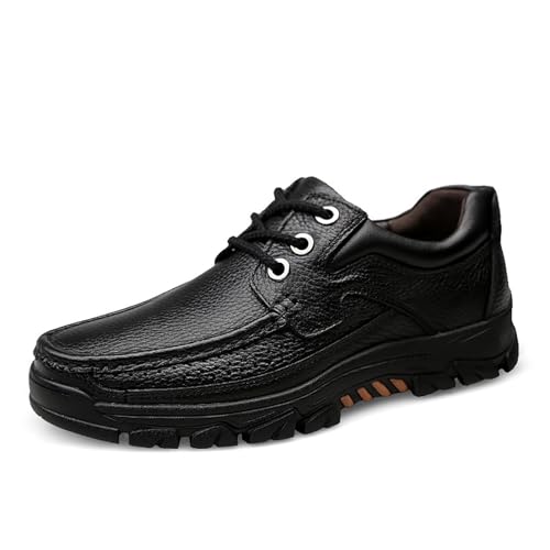 Herren-Schnürschuhe aus Leder mit sicherem Sitz for formelle Geschäftsanlässe im Freien(Schwarz,39 EU) von RIXANT