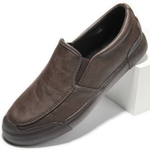 Herren-Smoking-Loafer, bequeme Freizeitschuhe, mit Kunstfellfutter, flexible, weiche Sohle, for Fahren und Gehen(Brown,41 EU) von RIXANT