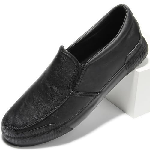 Herren-Smoking-Loafer, bequeme Freizeitschuhe, mit Kunstfellfutter, flexible, weiche Sohle, for Fahren und Gehen(Schwarz,41 EU) von RIXANT