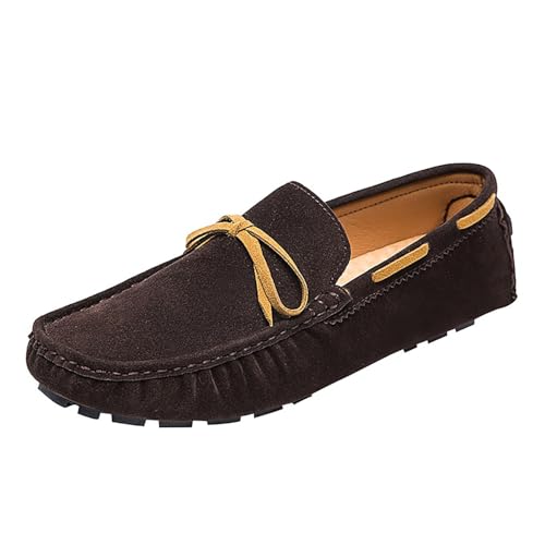 Lässige Canvas-Loafer for Herren, for Hineinschlüpfen, atmungsaktiv, bequem, leicht, flexible Sohle, for den täglichen Gebrauch(Brown,45 EU) von RIXANT