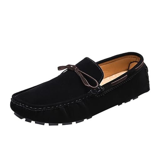 Lässige Canvas-Loafer for Herren, for Hineinschlüpfen, atmungsaktiv, bequem, leicht, flexible Sohle, for den täglichen Gebrauch(Schwarz,39 EU) von RIXANT