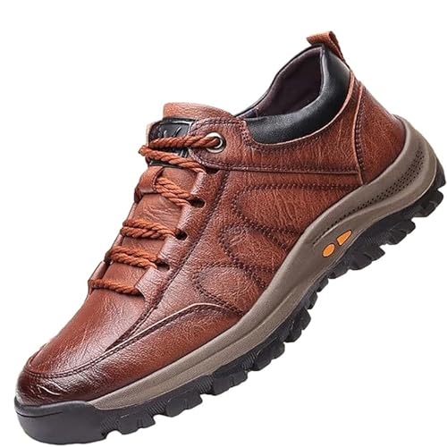 Lässige Lederschuhe for Herren, handgenähtes Design, bequemes, stützendes Schuhwerk for tägliche Gehaktivitäten(Coffee,45 EU) von RIXANT