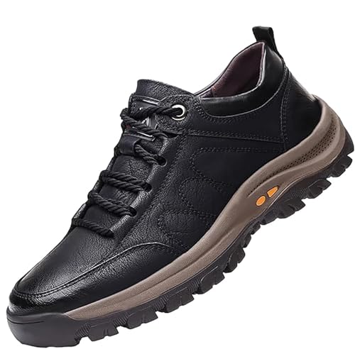 Lässige Lederschuhe for Herren, handgenähtes Design, bequemes, stützendes Schuhwerk for tägliche Gehaktivitäten(Schwarz,41 EU) von RIXANT