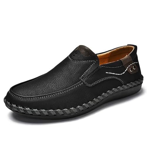 Leichte, bequeme Herren-Loafer, Slip-On-Wanderschuhe, breites Design for die Freizeit(Schwarz,41 EU) von RIXANT
