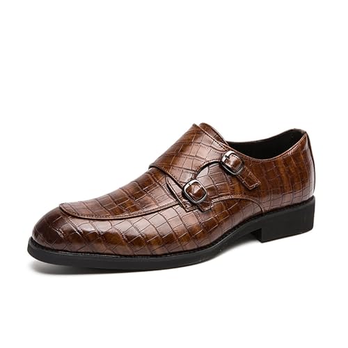 Modische, leichte Slipper for Herren, bequeme Synthetik-Abendschuhe for legere und formelle Anlässe(Brown,45 EU) von RIXANT