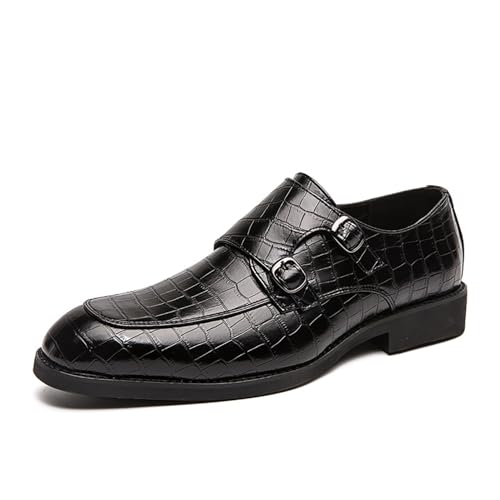 Modische, leichte Slipper for Herren, bequeme Synthetik-Abendschuhe for legere und formelle Anlässe(Schwarz,43 EU) von RIXANT