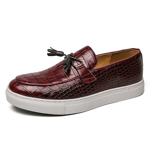 Modische Herren-Loafer, Slip-On-Lederschuhe, klassisches Design, bequeme Freizeitkleidung mit modernem Stil(Brown,40 EU) von RIXANT