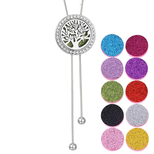 RIXERKOC Ätherisches Öl Diffusor Halskette für Damen, Aromatherapie Anhänger Halskette verstellbares Edelstahl Kette mit 10 Filz Pads, ätherisches Öl Schmuck Geschenk für Frauen Männer (B) von RIXERKOC