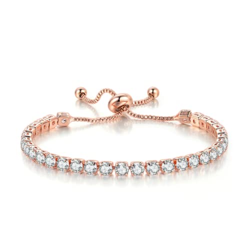 RIXERKOC Tennis Armband für Damen Sparkle Zirkonia Verstellbares Armbänder Regenbogen Armband Kristall Armbänder Geschenk für Muttertag Geburtstag Valentinstag von RIXERKOC