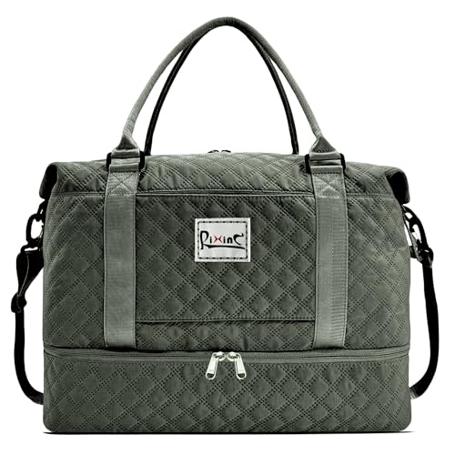 Große Wochenendtasche für Damen, Reisetasche mit Schuhfach und Nasstasche, Handgepäcktasche für Flugzeuge, Damen, Seesack, Sporttasche, Übernachtungstasche, Olivgrün, Large, Reisetasche Große Wochenendtasche für Damen, Reisetasche mit Schuhfach und Nasstasche, Handgepäcktasche für Flugzeuge, Damen, Seesack, Sporttasche, Übernachtungstasche, Olivgrün, Large, Reisetasche von RIXINC