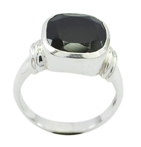 RIYO 925 Sterling Silber Bonnie echten schwarzen Ring, schwarzen Onyx schwarzen Edelsteinen Silberring von RIYO