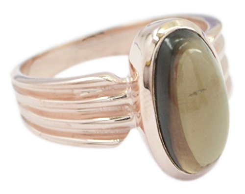 RIYO Adorable rauchigen Quarz 925 Sterling Silber Roségold braun Ring Designer 59 von RIYO