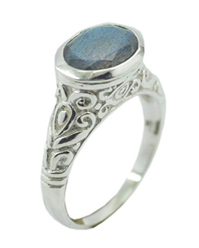 RIYO Designer-Ring aus 925er Sterlingsilber ansprechender natürlicher Multi-Ring, Labradorit-Multi-Edelstein-Silberring von RIYO