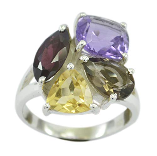 RIYO Exporteur 925 Sterling Silber edel natürlichen Multi Ring, Multi Multi Edelstein Silber Ring von RIYO