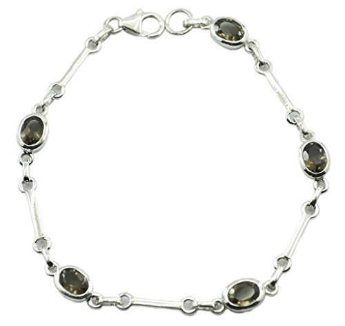 RIYO Rauchigen Quarz 925 Sterling Silber einladenden Edelsteine ??Armband von RIYO