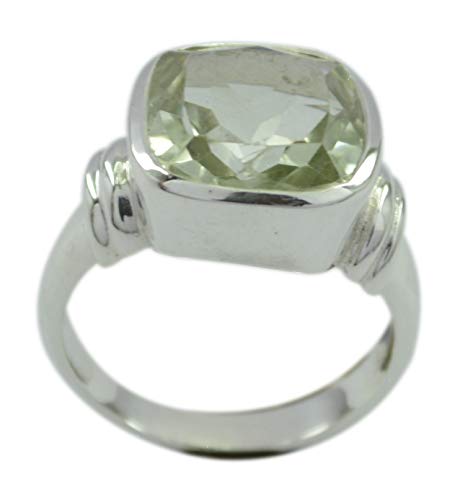 RIYO Schmuck 925er Sterling Silber Bonnie natürlicher grüner Ring, grüner Amethyst grüner Edelstein-Silberring von RIYO