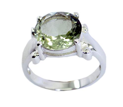 RIYO Schmuck 925er Sterlingsilber pulchritudinous echter grüner Ring, grüner Amethyst-Grünedelstein-Silberring von RIYO