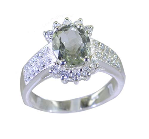 RIYO handgefertigte 925 Sterling Silber splendischen echten grünen Ring Geschenk 69 (22.0) von RIYO
