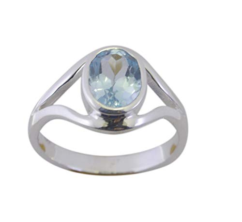 RIYO in der Regel 925 Sterling Silber edel natürlichen Blauen Ring Geschenk von RIYO