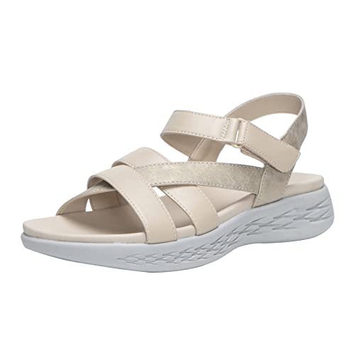 RIZ-ZOAWD Damen ModeTrekking Sport Sandalen Wasser Schuhe Sommer Frauen Wandernsandalen Beach Peeptoe Verstellbare Klettverschluss Walking Schuhe von RIZ-ZOAWD