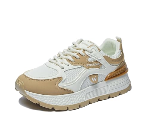 RIZ-ZOAWD Damen Plateau Sneaker Campus Leicht Walking Schuhe Ganztägige Bequeme Turnschuhe Mode Sportschuhe Khaki 39.5 RIZ-ZOAWD Damen Plateau Sneaker Campus Leicht Walking Schuhe Ganztägige Bequeme Turnschuhe Mode Sportschuhe Khaki 39.5 von RIZ-ZOAWD