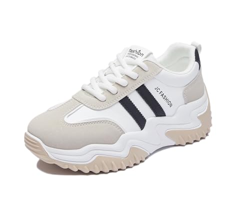 RIZ-ZOAWD Damen Plateau Sneaker Campus Leicht Walking Schuhe Ganztägige Bequeme Turnschuhe Mode Sportschuhe Schwarz 39 von RIZ-ZOAWD