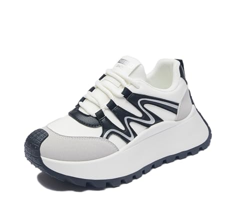 RIZ-ZOAWD Plateau Sneaker Damen Y2K Campus Leicht Walking Schuhe Elegant Bequeme Sportschuhe Mode Turnschuhe Schwarz 37 RIZ-ZOAWD Plateau Sneaker Damen Y2K Campus Leicht Walking Schuhe Elegant Bequeme Sportschuhe Mode Turnschuhe Schwarz 37 von RIZ-ZOAWD