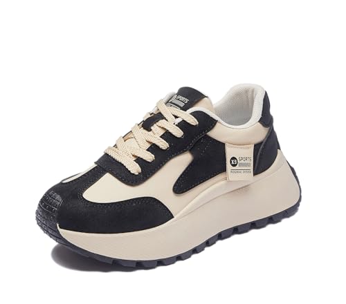 RIZ-ZOAWD Plateau Sneaker Damen Y2K Campus Leicht Walking Schuhe Elegant Bequeme Sportschuhe Mode Turnschuhe Schwarz 38 RIZ-ZOAWD Plateau Sneaker Damen Y2K Campus Leicht Walking Schuhe Elegant Bequeme Sportschuhe Mode Turnschuhe Schwarz 38 von RIZ-ZOAWD