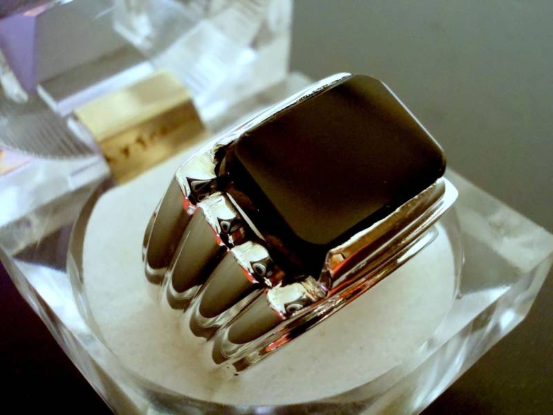 Handgefertigter Sterling Silber Aqeeq Ring Mit Edelstein von RIngKIngz