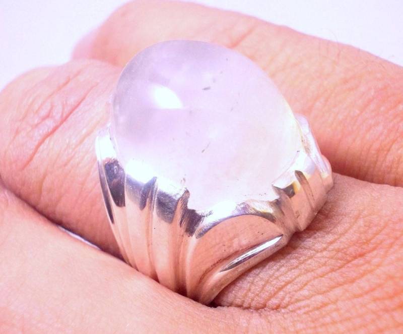 Handgemachter Dur Al Najaf Mondstein-Herrenring Aus Sterlingsilber - Größe 9 von RIngKIngz