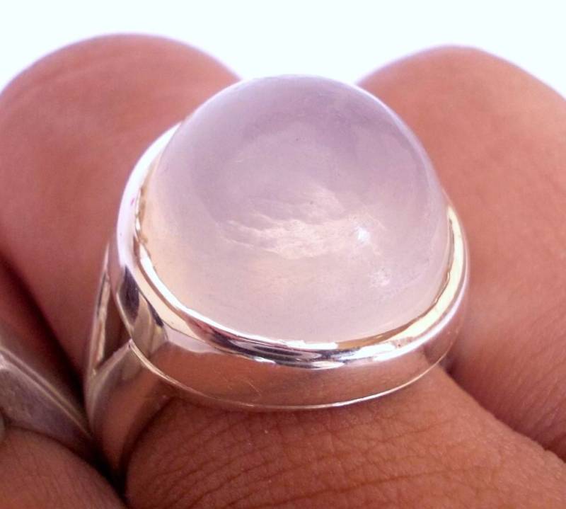 Handgemachter Mondstein-Ring Für Männer Sterling Silber, Dur Al Nadschaf Stein, Größe 9 von RIngKIngz