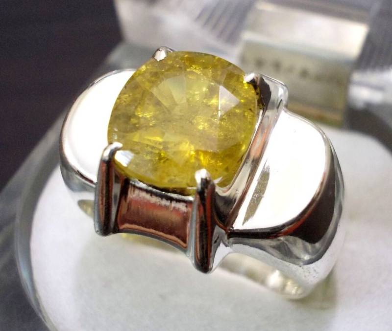 Handgemachter Topas Sterling Silber Herrenring Unbehandelter Edelstein von RIngKIngz