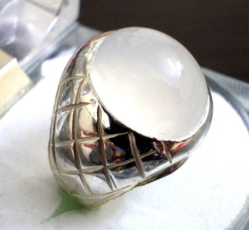 Milchiger Mondstein Sterling Silber Herrenring - Handgemachter Edelstein von RIngKIngz
