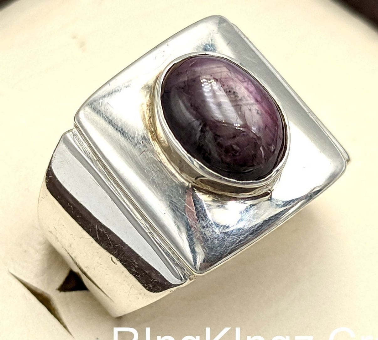 Natürlicher Granat Herren Ring Cabochon Schliff Stein, Sterling Silber 925 Ring, Handgemachter Geschenke Für Mann von RIngKIngz