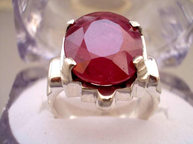 Natürlicher Rubin Herrenring Handgefertigter Sterling Silber Juli Geburtsstein von RIngKIngz