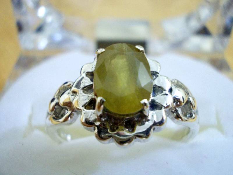 Zitronen-Topas-Ring 925 Sterlingsilber, Verstellbares Band von RIngKIngz