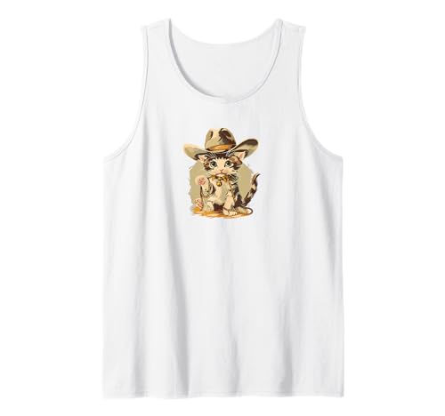 Cowboy Kitten Cute Country Western Girly Graphic Tank Top von RJ Threads