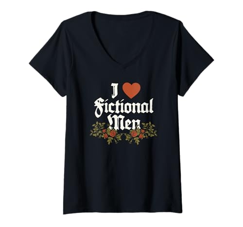 Damen I Heart Fictional Men Book Readers Funny T-Shirt mit V-Ausschnitt Damen I Heart Fictional Men Book Readers Funny T-Shirt mit V-Ausschnitt von RJ Threads