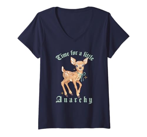 Damen Ripple Junction Time for Anarchy Cute Deer Graphic T-Shirt mit V-Ausschnitt Damen Ripple Junction Time for Anarchy Cute Deer Graphic T-Shirt mit V-Ausschnitt von RJ Threads