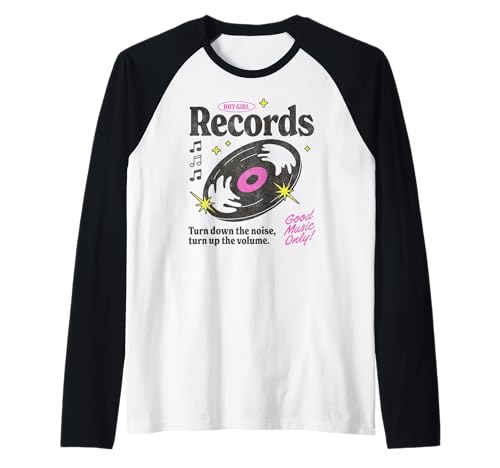 Hot Girl Records Vinyl Music Store Graphic Raglan von RJ Threads