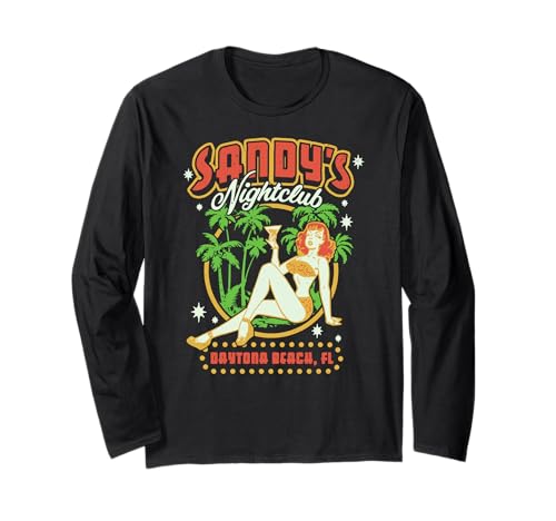 Sandy's Nightclub Daytona Beach Pinup Girl Langarmshirt von RJ Threads