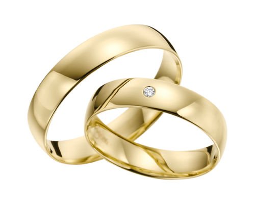 333 GOLD Trauringe - Rubin Juwelier- Gelbgold inklusive Stein und Gravur im Paarpreis von Juwelier Rubin